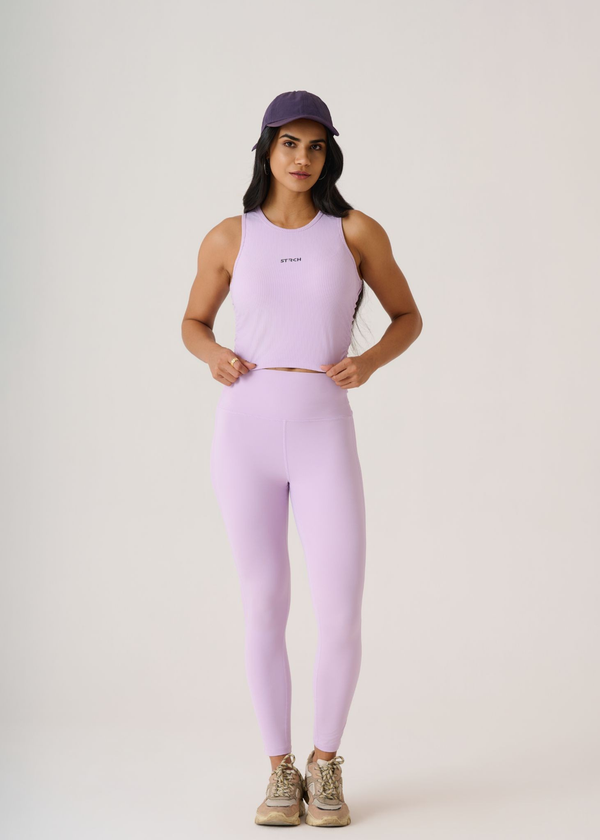 PlayCore Ribbed Tank-Mauve