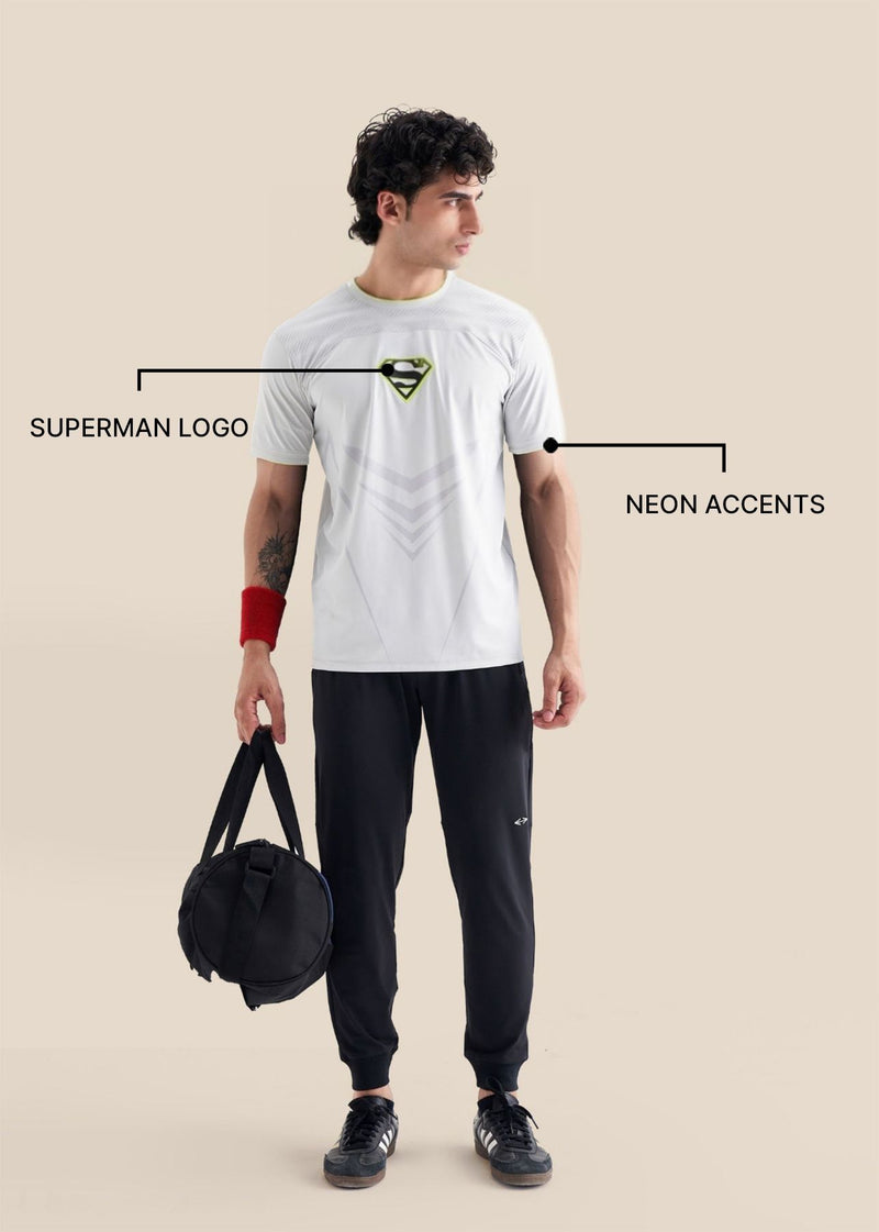 Men Superman Logo Tee - White