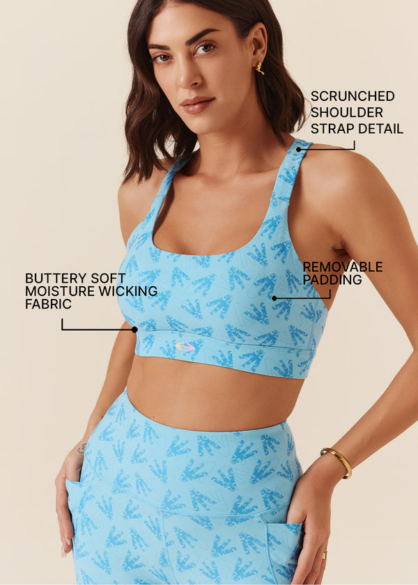 Women Y-Back Sports Bra - Milky Blue - 3