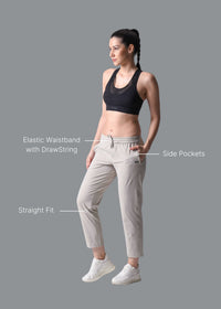 Women Gym Straight Pants - White - 2
