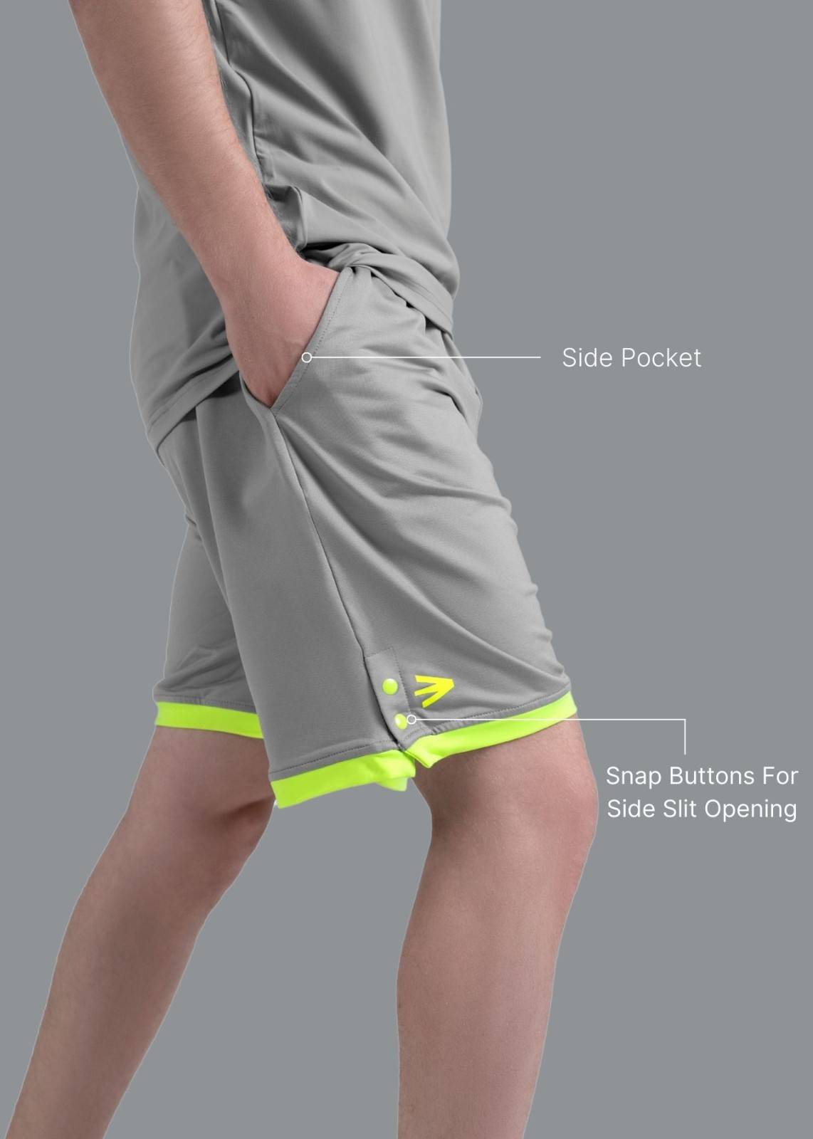 Men Gym Shorts Grey - 2