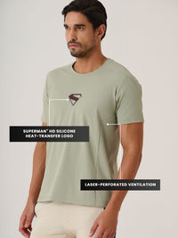 Men Superman Merch Performance Tee - Sea Grass