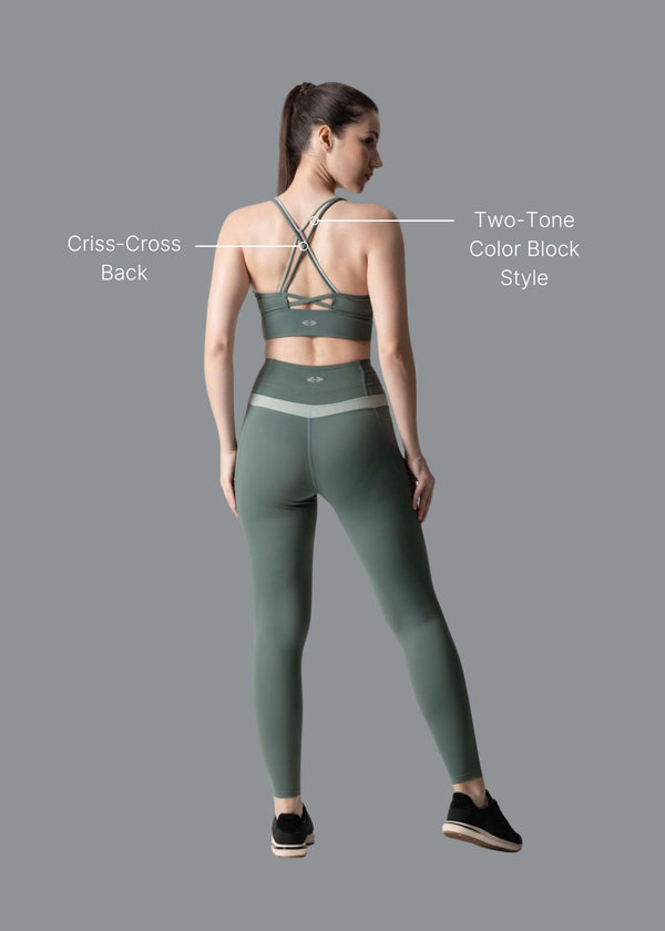 Women High Support Sports Bra - Sage Green - 2