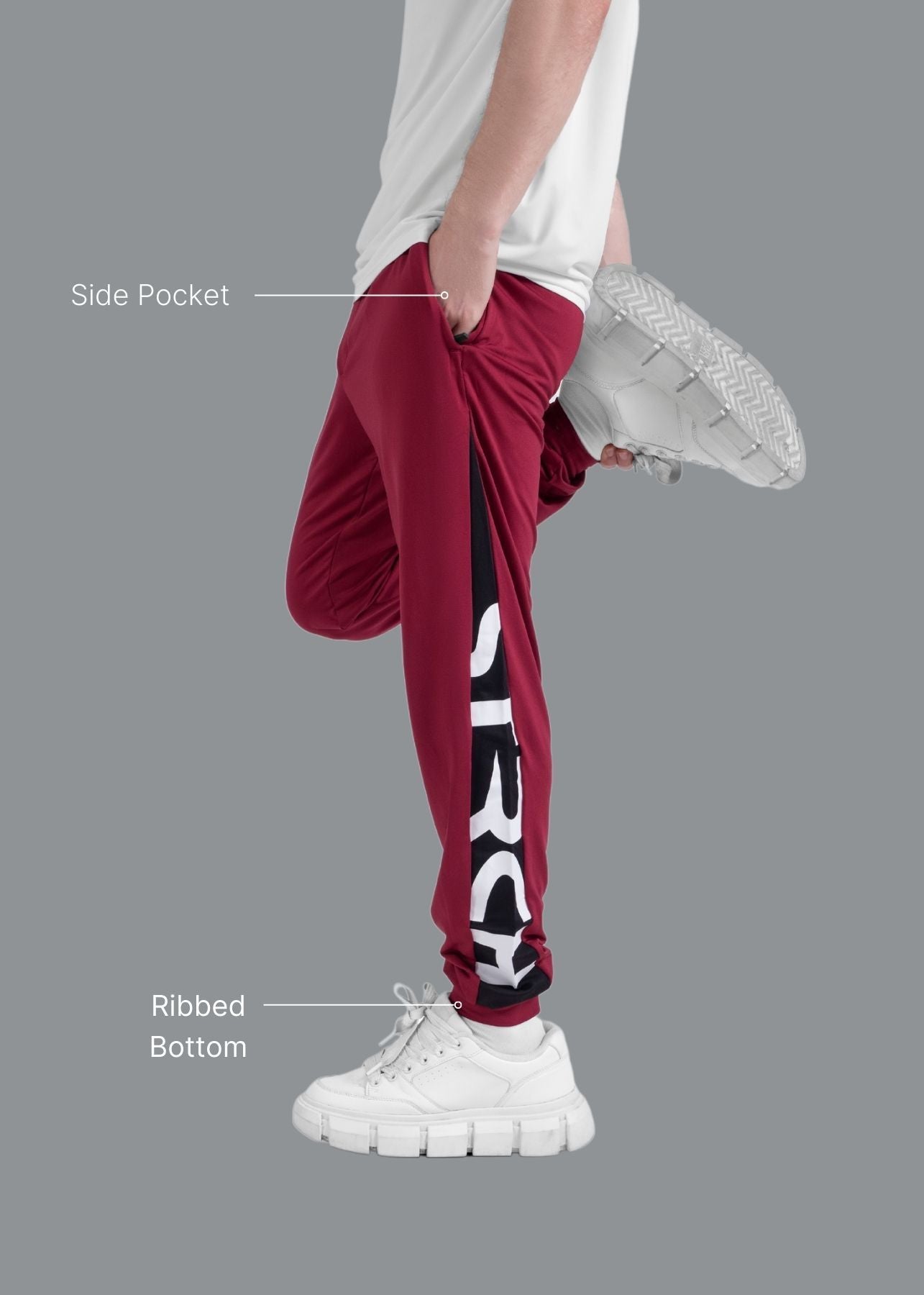 Men Performance Joggers Maroon