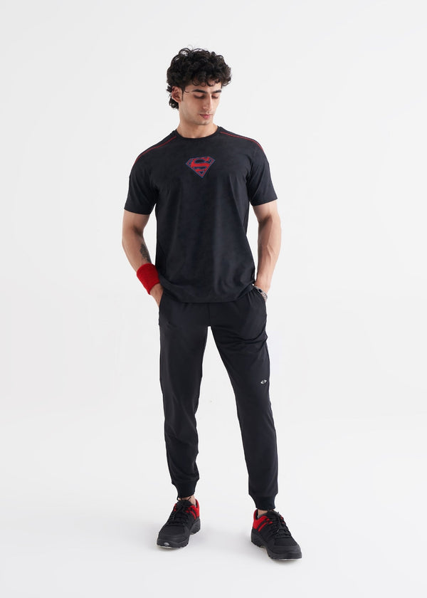 Men Superman Print Tshirt Black - 4