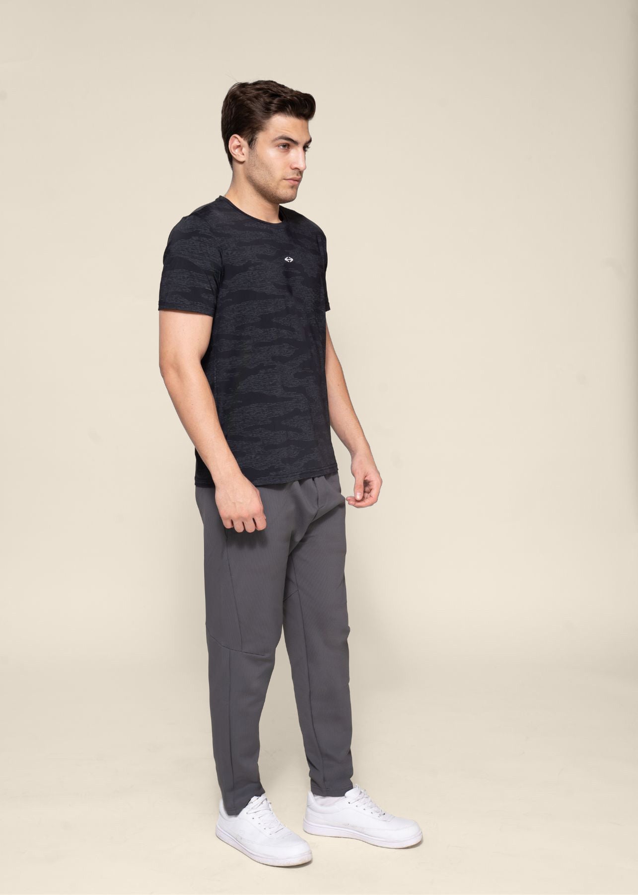 Men Camoflauge Print Active Tee Black - 5