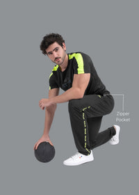 Men Straight Fit Track Pants Black - 2