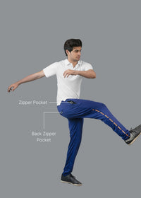 Men Straight Fit Track Pants Navy Blue - 2