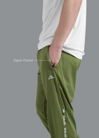 Men Straight Fit Track Pants Olive - 2