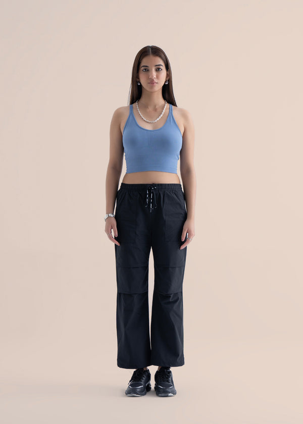 Seamless open Back Sports Bra - Coronet Blue - 2