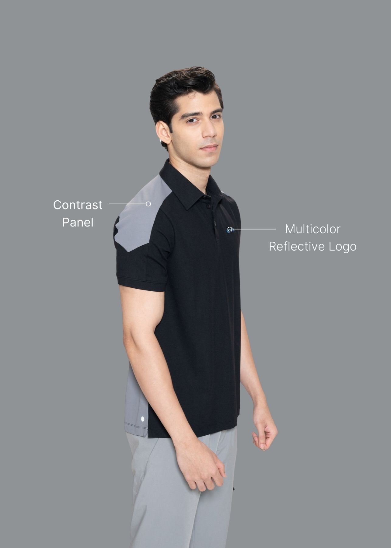 Men Classic Polo Tshirt Lava Gray - 2