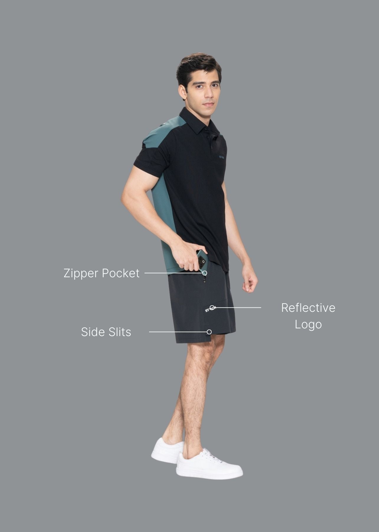 Men Lightweight Active Shorts Black - 2