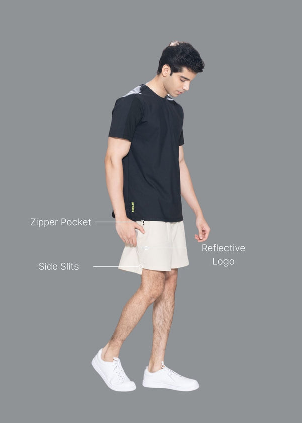 Men Lightweight Active Shorts Oatmeal - 2