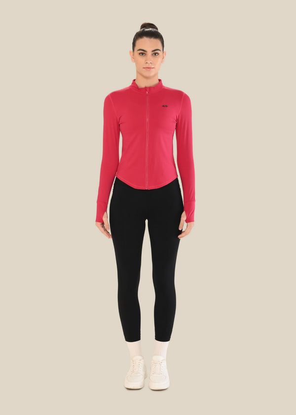 Women Active Jacket - Red Pink - 2