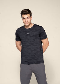Men Camoflauge Print Active Tee Black - 1