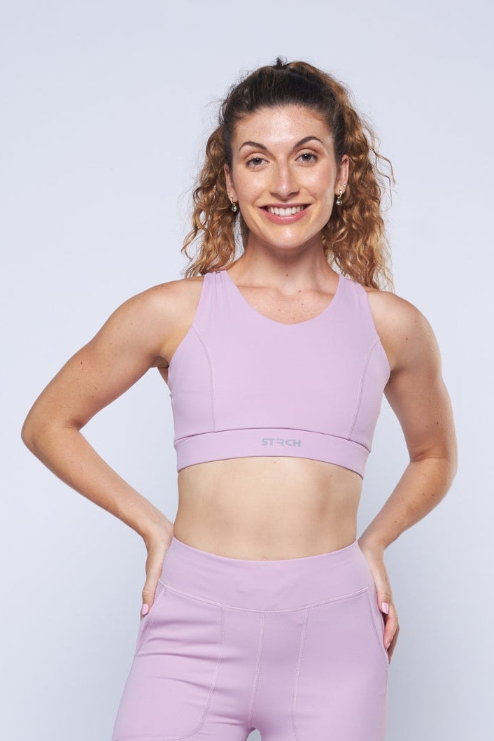 Women Cross Back Active Bra Lavender - 1