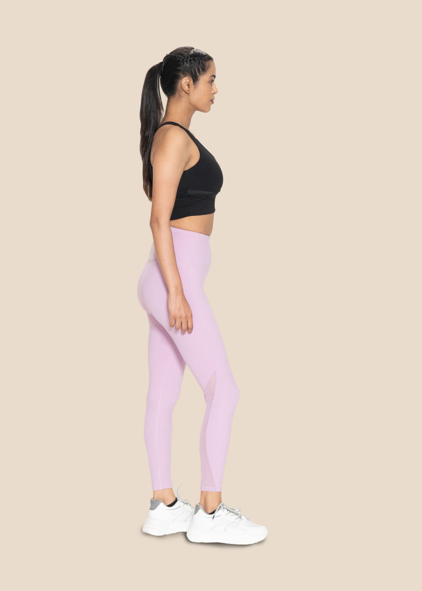 Women Mesh Leggings Lavender - 4