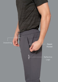 Men Warm Track Pants Grey - 2