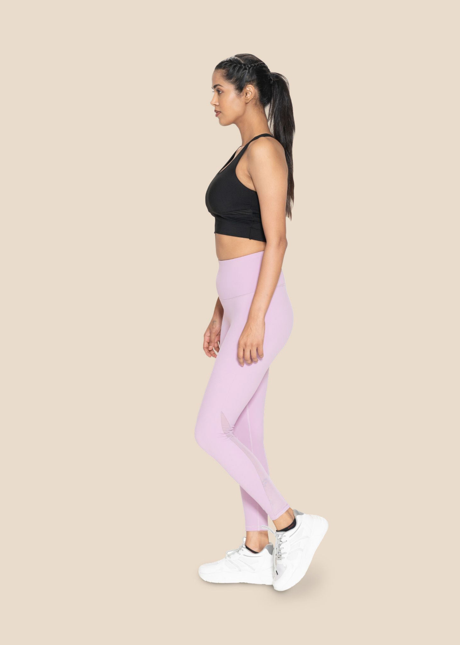 Women Mesh Leggings Lavender - 5