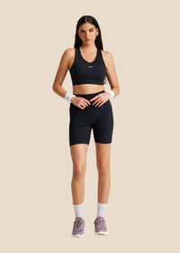 High Impact Leopard Embossed Sports bra - Black - 2