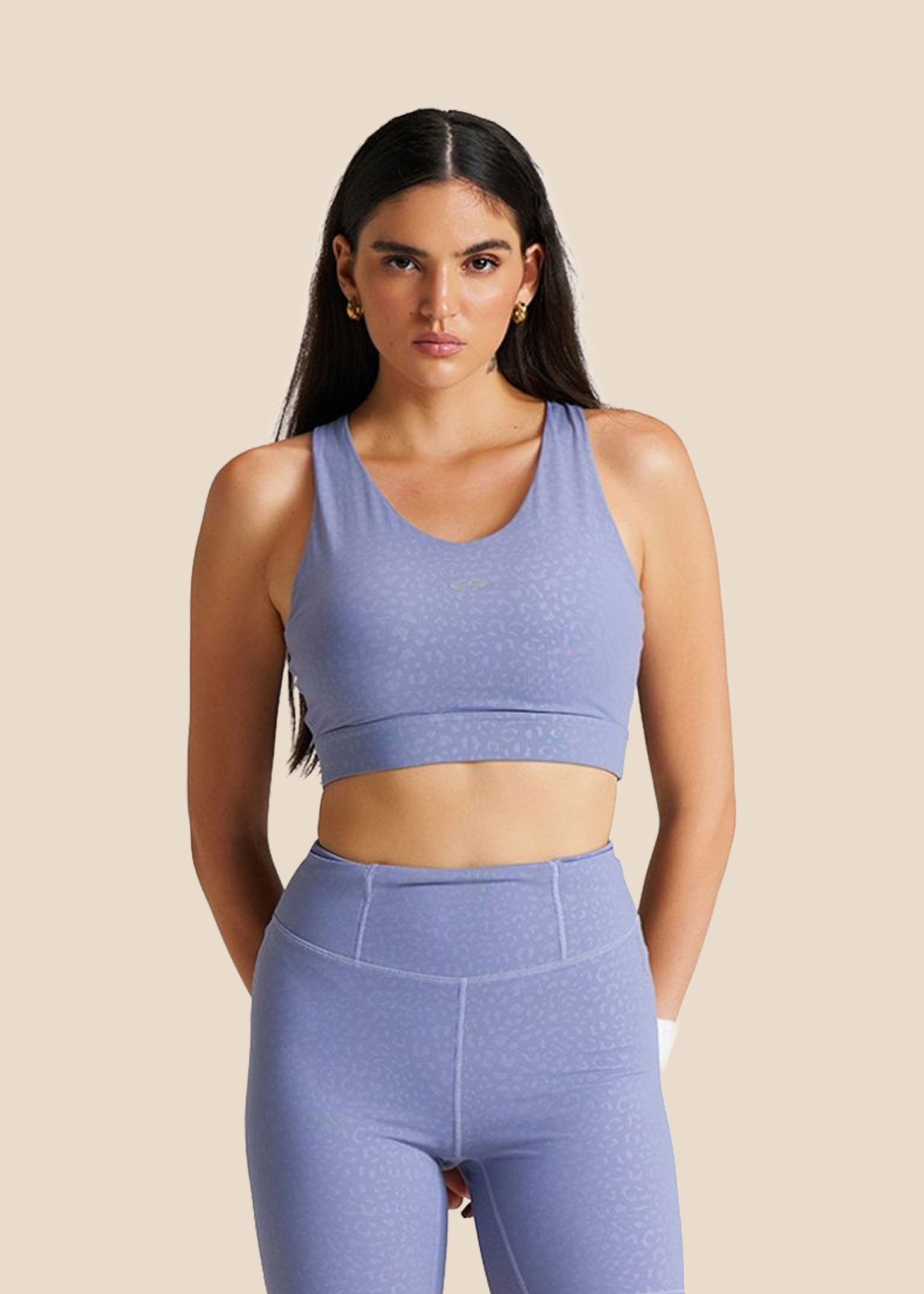 High Impact Leopard Embossed Sports bra - Purple Haze - 1