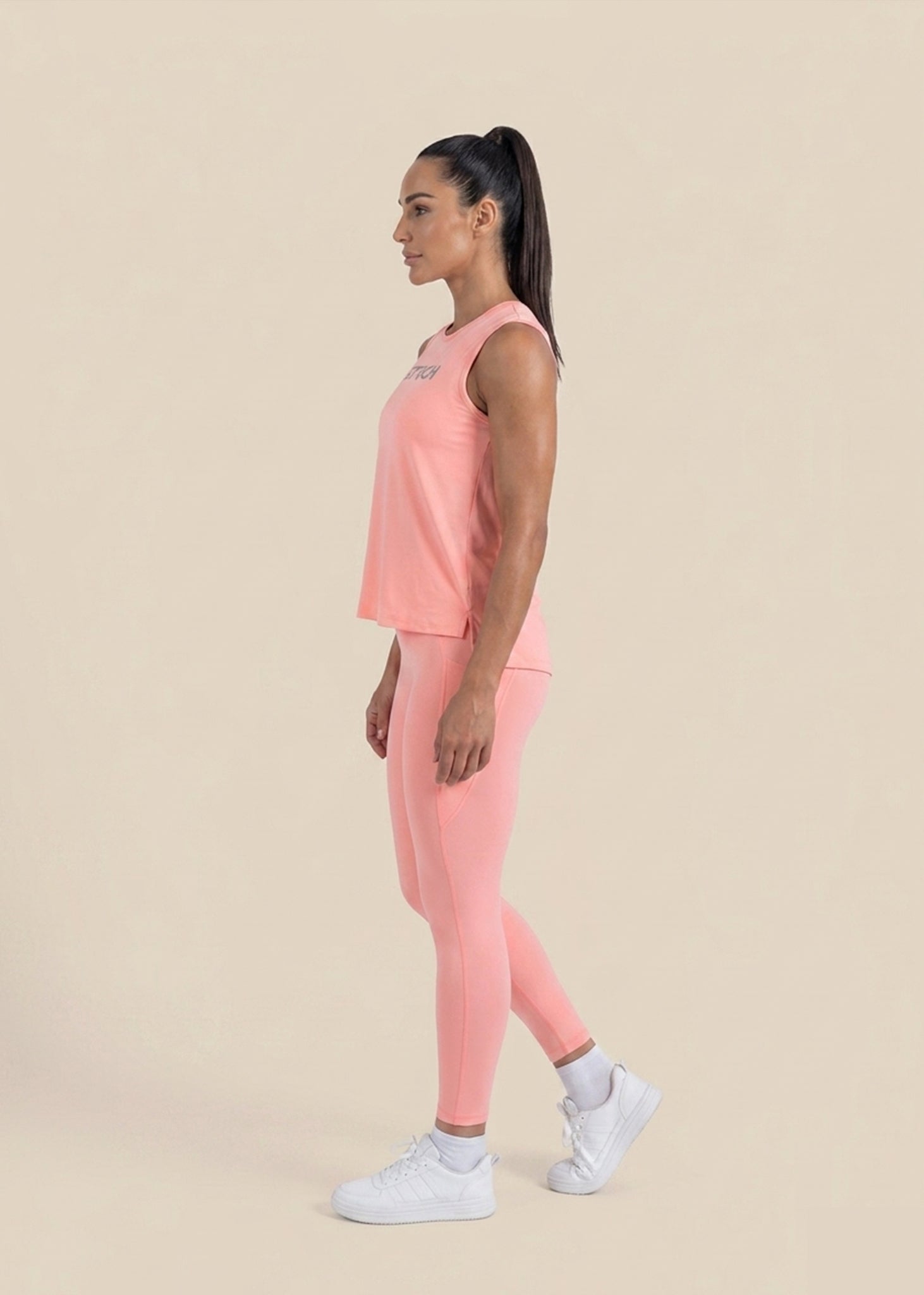 Strch Flex Tie-Back Tank - Peach - 2