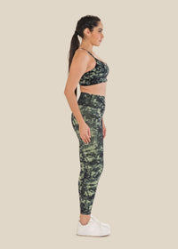Low Impact Printed Sports Bra - Dusty Green - 5