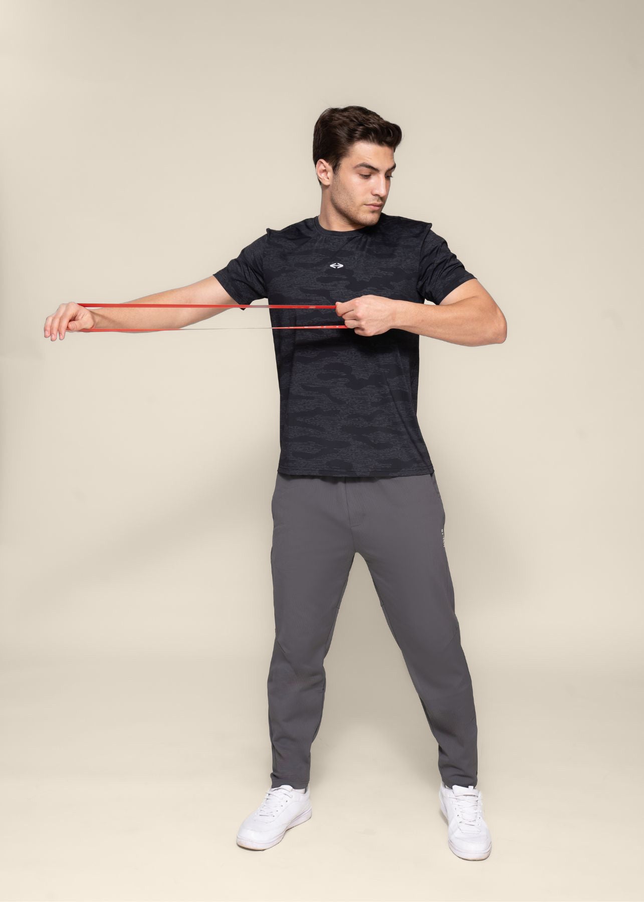Men Camoflauge Print Active Tee Black - 2