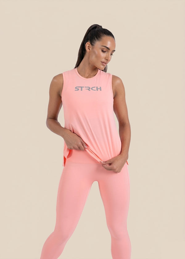 Strch Flex Tie-Back Tank - Peach - 1