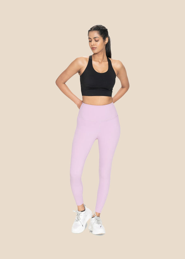 Women Mesh Leggings Lavender - 2