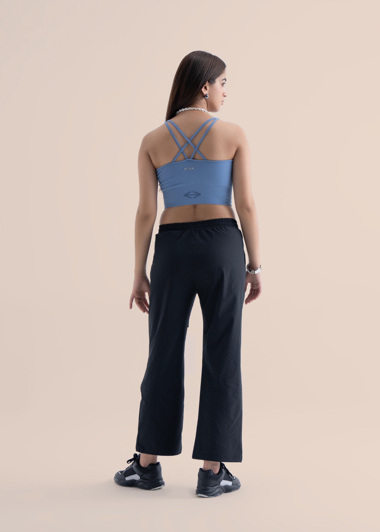 Seamless open Back Sports Bra - Coronet Blue - 7