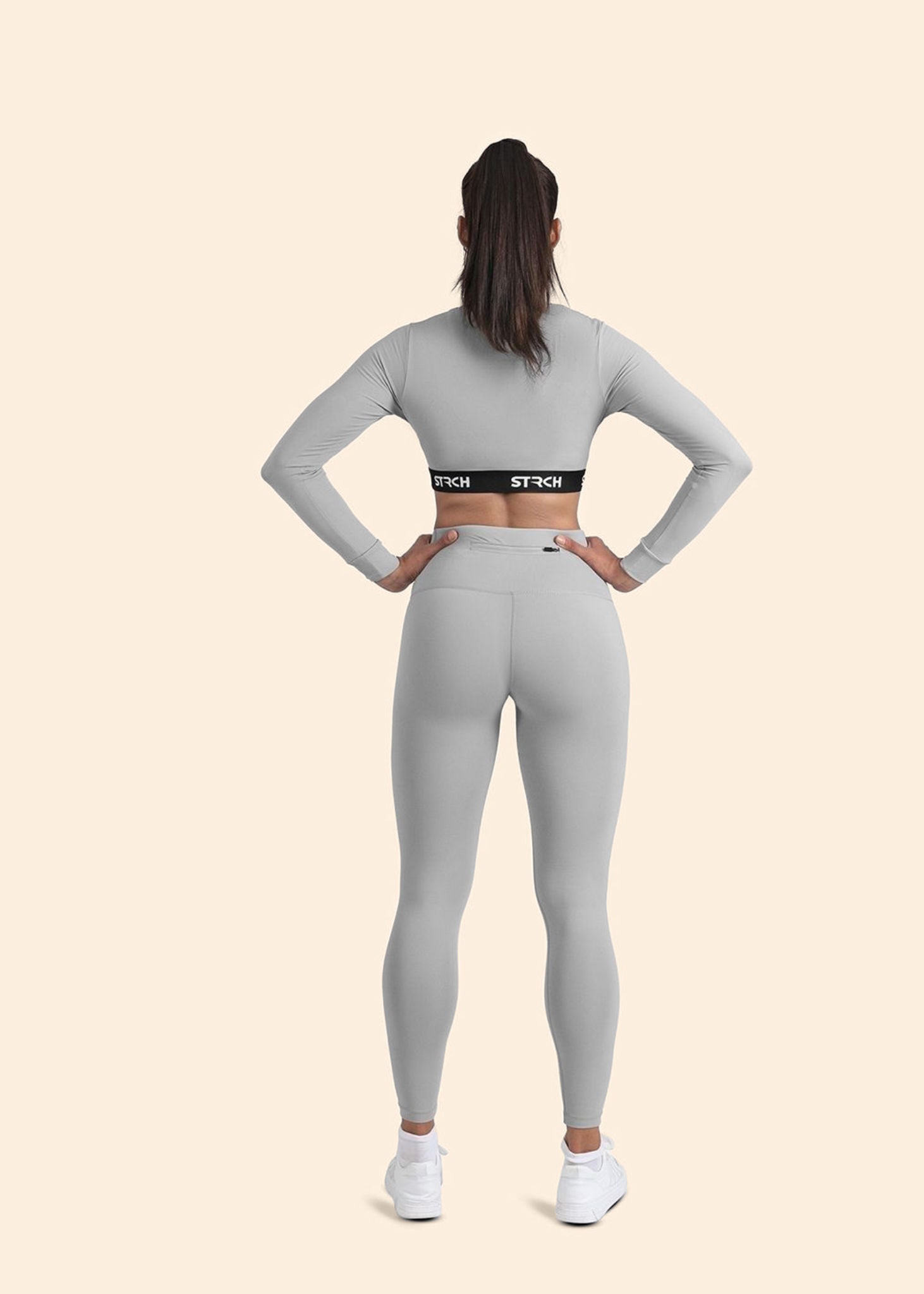 Criss-cross wasitband Leggings - Grey - 6