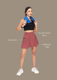 Women Pleated Skirt - Burnt Russet - 3