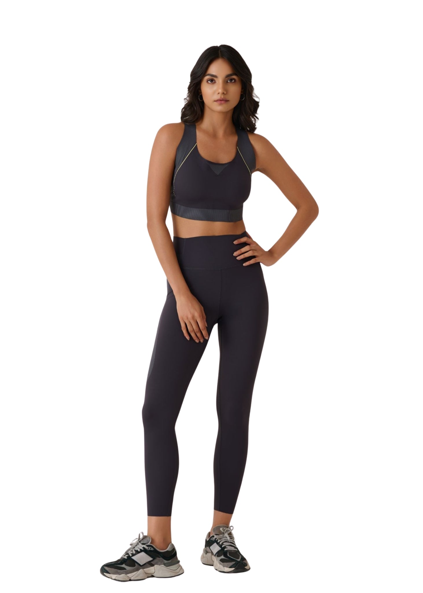 Racer Back Sports Bra-Jet Black