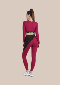 StrchFlex Sculpted Training Crop Top - Maroon - 5