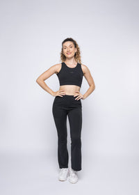 Women Gym Flare Pants - Black - 3