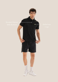Men Lightweight Polo Tshirt Black - 3