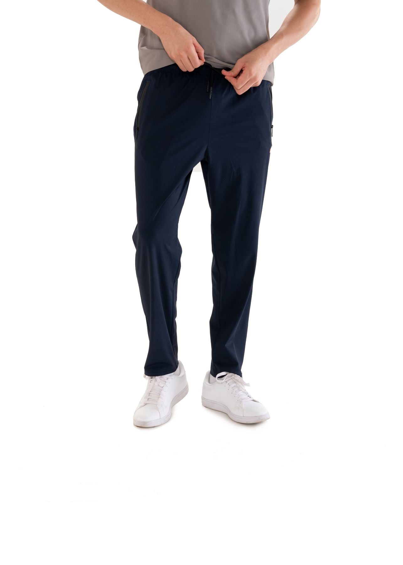 Men Training Zippered Joggers Navy Blue - 2