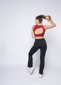 Women Gym Flare Pants - Black - 6