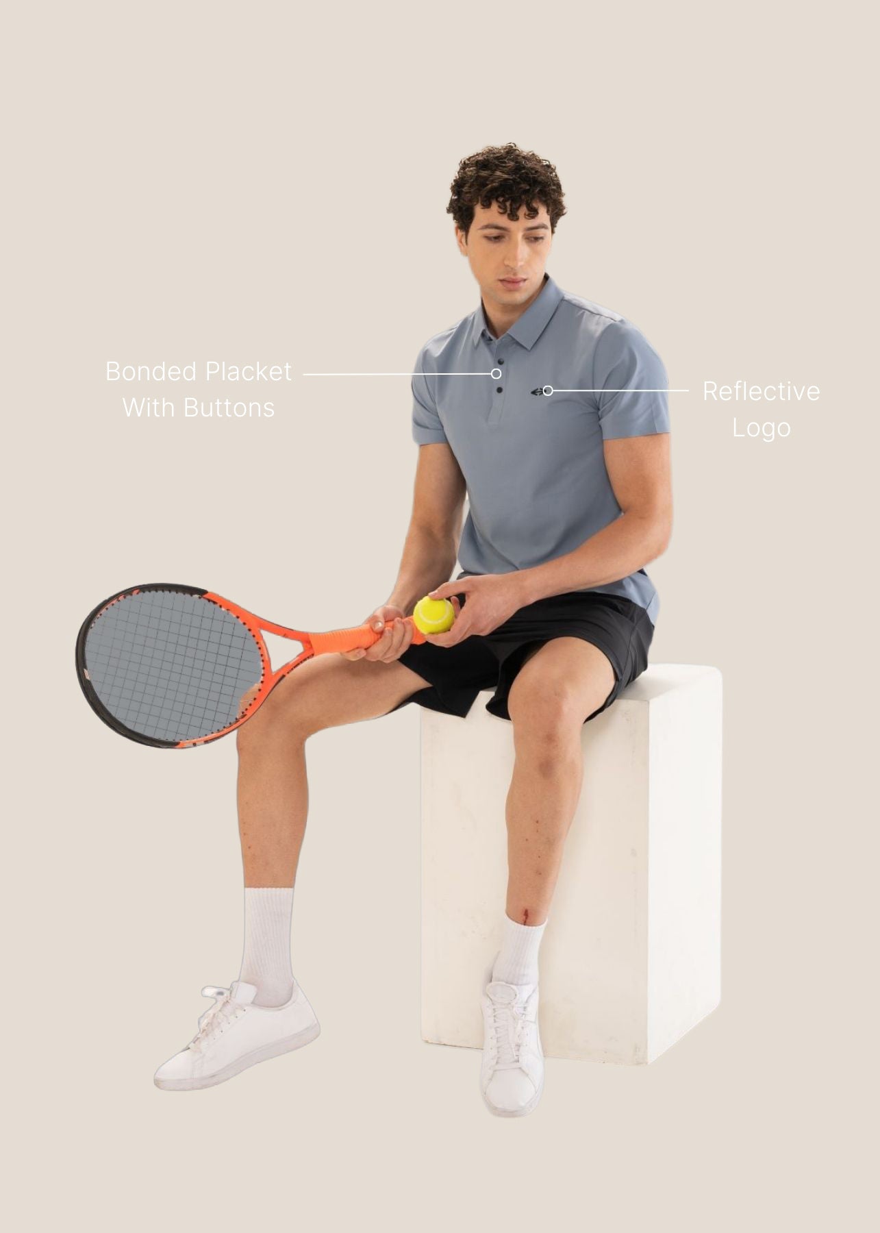 Men Lightweight Polo Tshirt Light Slate Grey - 3
