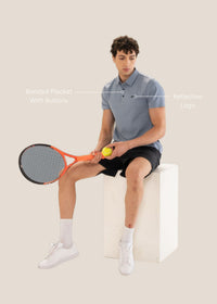 Men Lightweight Polo Tshirt Light Slate Grey - 3