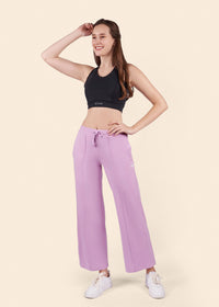 Women High Waist Flare Pants - Lavender - 2