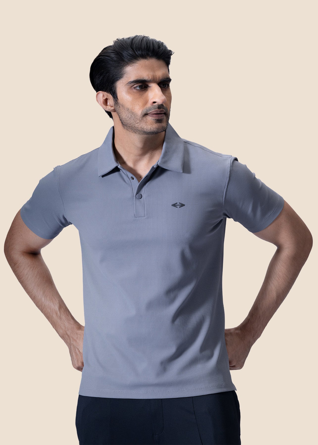 Men Active Polo Tshirt - Grey - 1