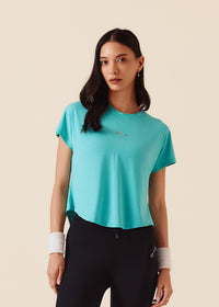 Women V-Back Tie Top - Turquoise - 1