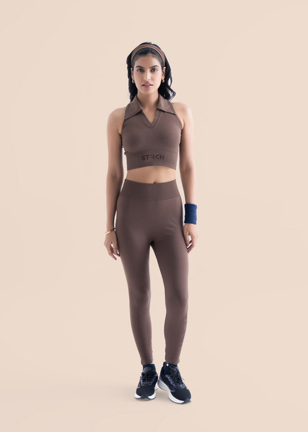 Seamless Workout Core leggings - Mocha Brown - 2