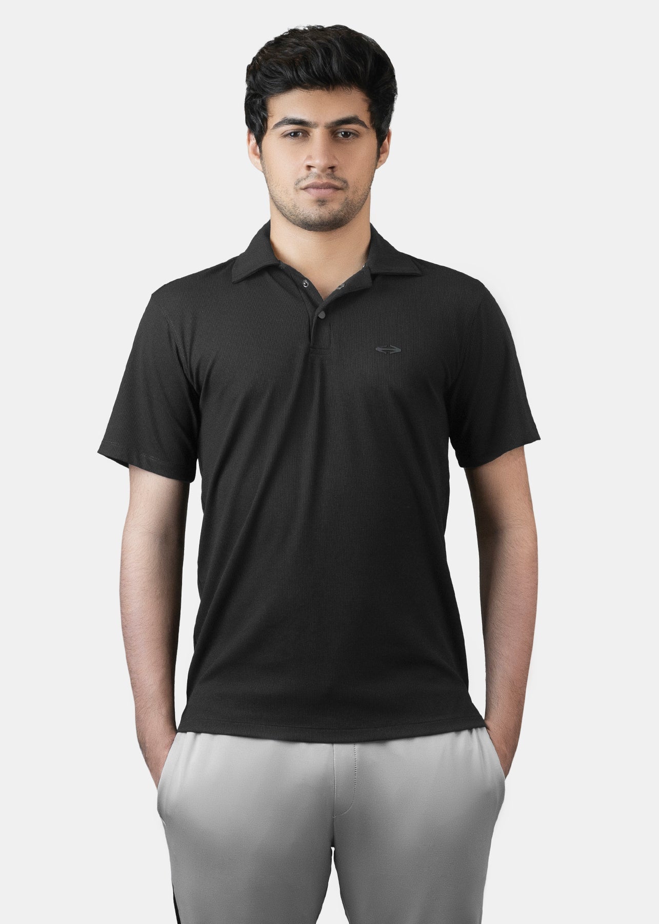 Men Active Polo Tshirt Black - 1