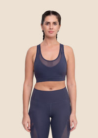 High Impact Breath-easy Sports bra - Dusty Blue - 1