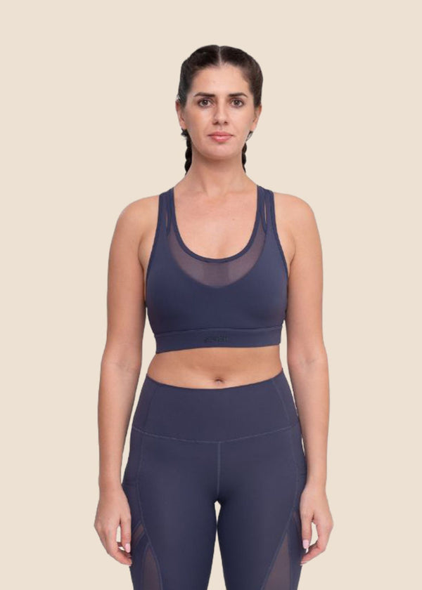 High Impact Breath-easy Sports bra - Dusty Blue - 1