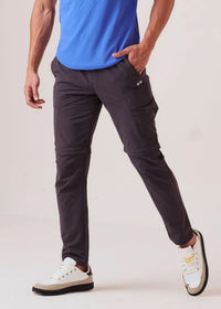 Men Regular Fit Track Pants - Dark Grey - 1