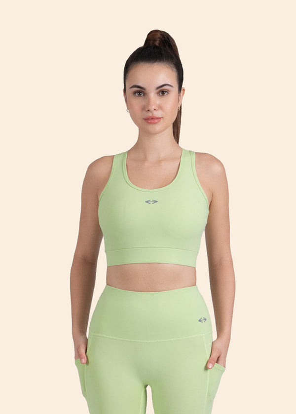 Women Stylish Open Back Bra - Mint Green - 2